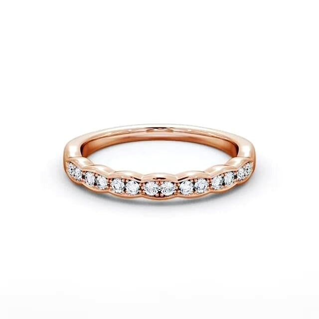 Iris Half Eternity Round Lab Diamond Rippled Edge Ring